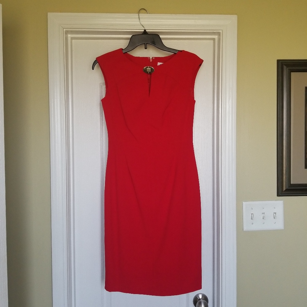Calvin Klein Scuba Peekaboo Front Dress